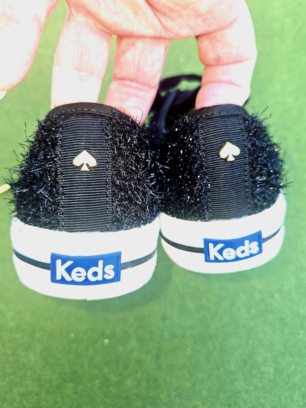 KEDS Kate Spade Anthropologie 6½ Kickstart Black Sparkle Tinsel Fuzzy SPARKLE - Picture 9 of 16